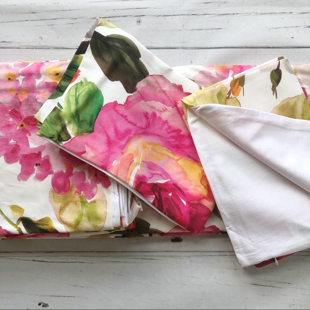 PiuBelle Portugal Queen Duvet Cover Set Floral - Picture 7 of 10